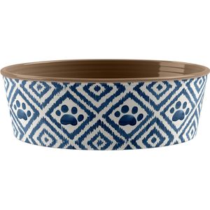 TARHONG VOERBAK PAW IKAT MELAMINE INDIGO BLAUW