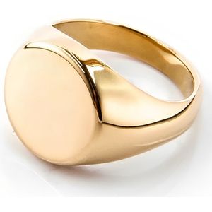 Zegelring Heren Goud kleurig - Staal - Ring Ringen - Cadeau voor Man - Mannen Cadeautjes