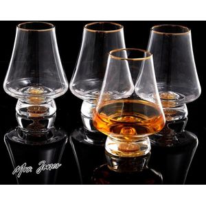 Mrs. Jones Whisky Snifter glazen set van 4 (8 oz) kristallen luxe proefglazen voor brandewijn en whisky. .