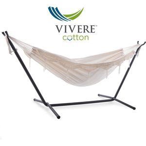 Vivere Dubbele Hangmat met Standaard - Natural