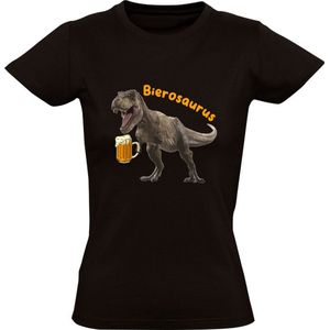 Bierosaurus Dames T-shirt - bier - drank - alcohol - dinosaurus - dino - grappig