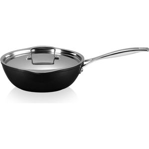 Le Creuset Wokpan met schenktuiten + Deksel - Les Forgées TNS - ø 24 cm / 2.8 liter - standaard anti-aanbaklaag