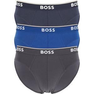 HUGO BOSS Power briefs (3-pack) - heren slips - blauw - navy - grijs - Maat: XXL