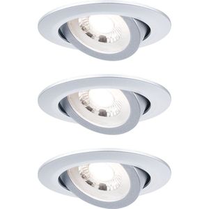 Paulmann LED-inbouwspot - set van 3 -chroom mat -zwenkbaar - 3-traps dimbaar - 3000K