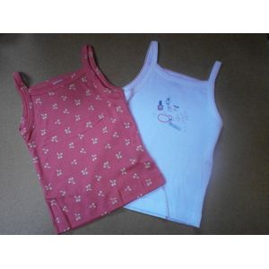 Petit Bateau - 2 Pack - Singlet - Meisje- Kers - 12j 150