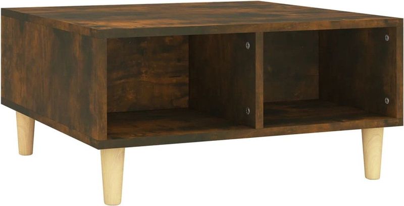 vidaXL - Salontafel - 60x60x30 - cm - bewerkt - hout - gerookt - eikenkleurig
