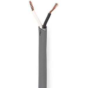 Nedis Speaker-Kabel - 2 x 1.50 mm² - Koper - 100.0 m - Rond - PVC - Donkergrijs - Rol