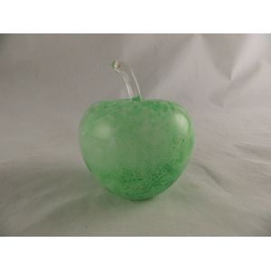 Sculptuur - 10 cm hoog - beeld glas - groene appel - decoratie