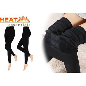 Heat Essentials - Fleece Legging Dames - Zwart - S/M - 1 Pack - Gevoerde Legging Dames - Blikdicht - TikTok Legging - Fleece Panty