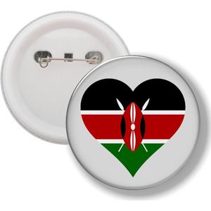 Button Met Speld - Hart Vlag Kenia