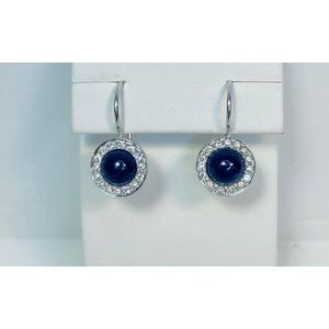 Witgouden oorhangers - 14 karaat - diamant - ioliet - 2802WG-30 - uitverkoop Juwelier Verlinden St. Hubert - van €1843,- van €1499,-
