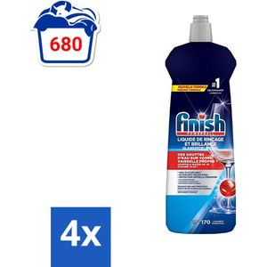 Finish Powerball - Glansspoelmiddel - Anti-Corrosie & Anti-Vervaging - 170 Afwasbeurten - 800ml - Voordeelverpakking - 4 stuks