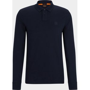 BOSS Orange Polo lange mouw Blauw Passerby 10256683 01 50507704/404