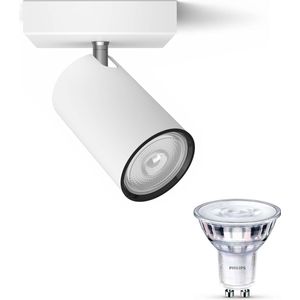 Philips myLiving Kosipo Opbouwspot - Wit - 1 Lichtpunt - Spotje Opbouw - Incl. Philips LED Scene Switch Gu10 50W