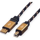ROLINE GOLD USB 2.0 kabel, type A-B, 4,5 m
