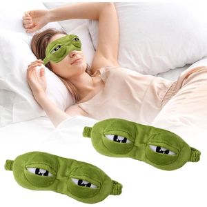 Oogmasker 2 stuks - Slaapmasker blinddoek groene emoji cartoon kikker - Wacky oogmasker 3D - Gepersonaliseerde pleziercreaties voor kinderen dames en heren Oogmasker