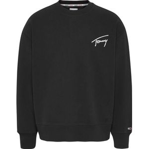 Tommy Jeans - Heren Sweaters Signature Crew Sweater - Zwart - Maat XL