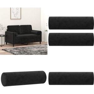 vidaXL Sierkussens 2 st 15x50 cm fluweel zwart - Sierkussen - Sierkussens - Kussen - Decoratief Kussen
