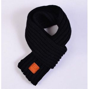 Warme Gebreide sjaal van 100% Katoen Winter/herfst Kinderen Baby/Jongens/Meisjes Kleur: Zwart