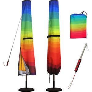 parasol beschermhoes, regenboog vrijdragende parasol beschermhoes, 420D Oxford beschermende parasolhoes met stang, 190 x 50 cm beschermende parasolhoes voor UV anti, waterdicht, winddicht