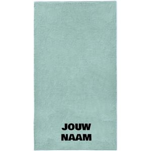 Strandlaken met naam mint groen 100x200cm
