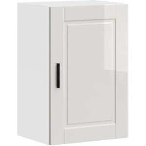vidaXL - Keukenwandkast - Porto - bewerkt - hout - hoogglans - wit