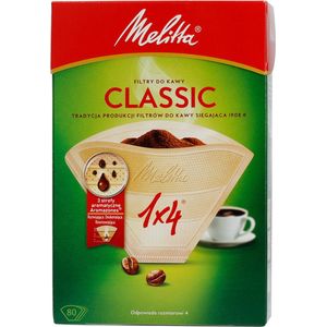 Melitta Paper Coffee Filters 1x4 - Classic Brown - 80 pieces (9 doosjes/720 filters)