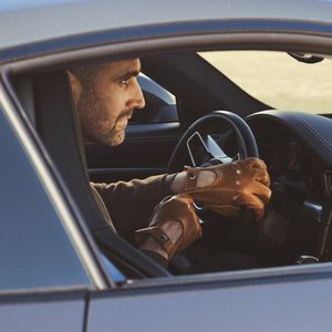 Bruine Autohandschoenen van Schapenleer voor Touchscreens