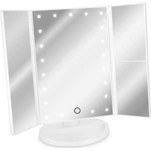 Inklapbare Make-up Spiegel met LED verlichting - 2x en 3x Vergroting - Kantelbaar en Dimbaar - USB-aansluiting