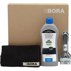 Fornuisreiniger voor keramische kookplaten - Reinigingsset met schraper en microvezeldoek - 300 ml