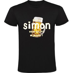 Ik ben Simon, waar blijft mijn bier Heren T-shirt - cafe - kroeg - feest - festival - zuipen - drank - alcohol