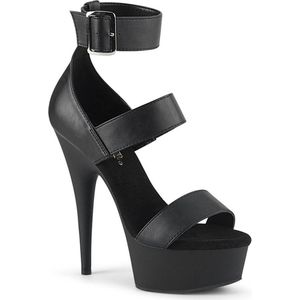 Pleaser - DELIGHT-629 Sandaal met enkelband - US 7 - 37 Shoes - Zwart