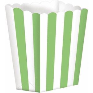 Popcorn bakjes lime groen 15x stuks - Popcornbakjes/chipsbakjes/snackbakjes kinderverjaardag/kinderfeestje.