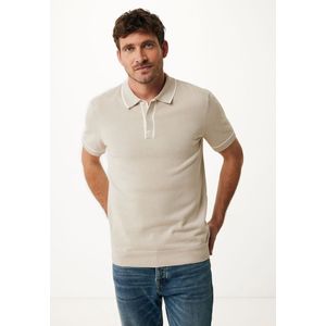 Mexx Knitted Polo With Tippings Sand Heren - Maat Xl