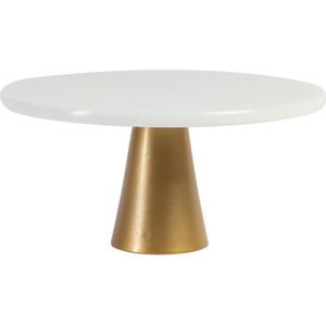 Jay Hill Taartplateau Marmer - Wit Goud - Ã¸ 25 cm - Hoogte 12 cm