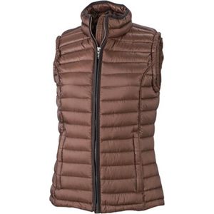 James and Nicholson Vrouwen/dames Quilted Down Vest (Koffie/Zwart)