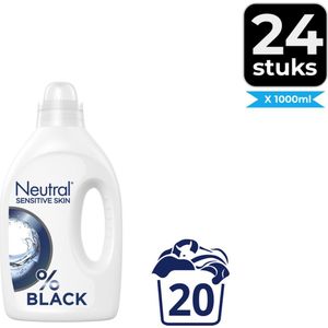 Neutral Vloeibaar Wasmiddel Zwart 1 liter - Voordeelverpakking 24 stuks