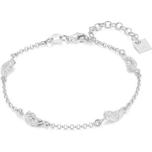 Twice As Nice Armband in zilver, veren 16 cm+3 cm