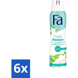 Fa - Deodorant Spray - Fresh Blossom - Bloemengeur - 48 uur Bescherming - 150 ml - Voordeelverpakking - 6 stuks