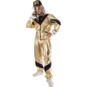 Funny Fashion - Grappig & Fout Kostuum - Wout Fout Goud - Man - Zwart, Goud - Maat 60-62 - Carnavalskleding - Verkleedkleding