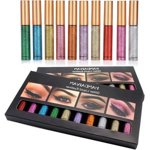 Glitter Eyeliner Liquid 10 Pieces - Shiny Metal Durable Waterproof Makeup - 10 Colours .