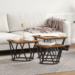 vidaXL - Salontafels - 3 - stks - Oude - Houten - Engineered - Hout