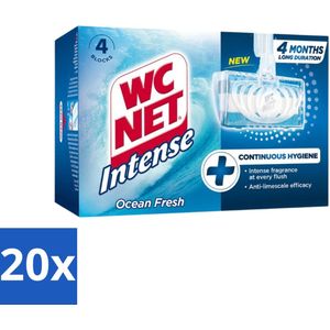 WC Net - Toiletblok - Ocean Fresh - 4 Blokjes - Bulkverpakking - 20 stuks