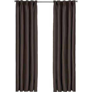 Larson - Luxe effen blackout gordijn - met haken - 3m x 2.5m - Chocoladebruin