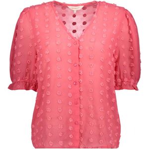 Only Blouse Onlpixi Dobby Life Ss V-nack Top Wv 15313676 Coral Paradise Dames Maat - XL