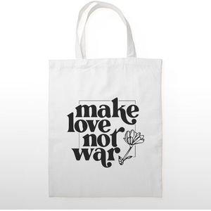 Make Love Not War Tote Bag - Schoudertas - Canvas Tas - Katoenen Tas - Love Creatief Design