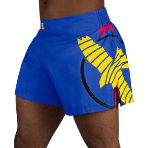 Hayabusa Icon Kickboxing Shorts - blauw / geel - maat XXL