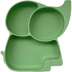 Mabebi MBB-OGROEN - Siliconen Baby bord met zuignap - vakjesbord - eetbord voor kinderen - eten