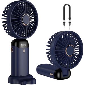 Draagbare mini-ventilator oplaadbaar - 5 snelheden - geïntegreerde 4200 mAh-accu - opvouwbare USB-ventilator - kantoor outdoor