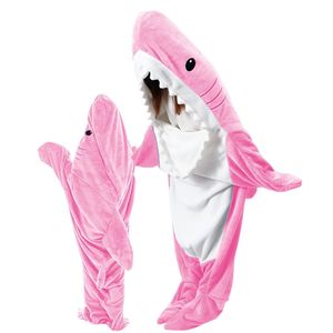 Evelynda™ Shark Blanket™ Roze - Onesie - Haai Deken - Hoodie Deken - Shark Blanket - Fleece Deken - Maat S - Voor Lengte 100CM TOT 120CM